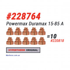 Комплект 10 шт: Защитные экраны Hypertherm Powermax 15-85 A – 220818 (Оригинал)